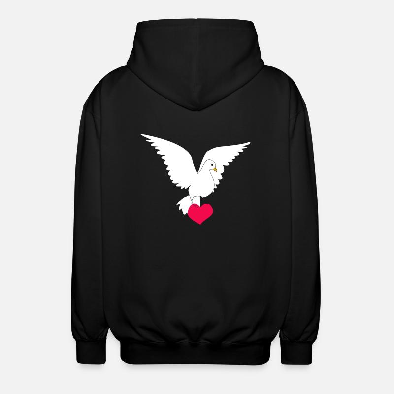 Friedenstaube - Unisex Kapuzenjacke - Schwarz