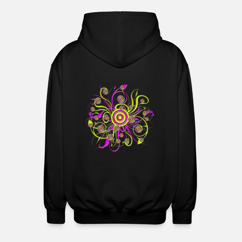fleur psychédélique - Veste à capuche unisexe - noir