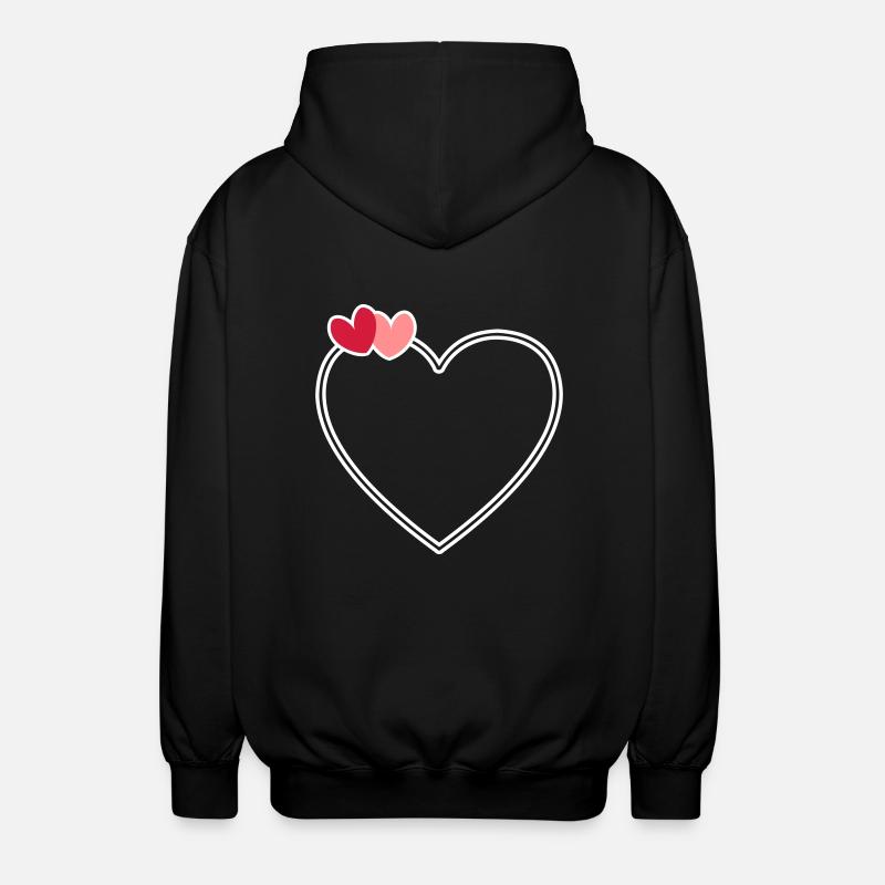 Coeur de 2 coeurs - Veste à capuche unisexe - noir
