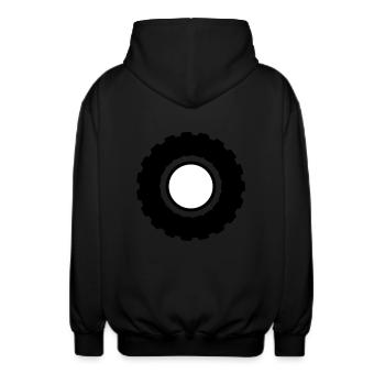 Traktor Reifen - Unisex Kapuzenjacke - Schwarz - Hinten - AI Model Male 185 light (185cm)