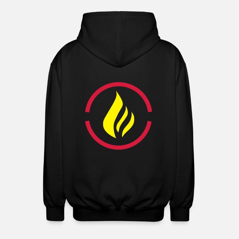 Flammenlogo - Unisex Kapuzenjacke - Schwarz