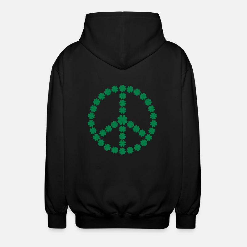 Peace Shamrock - Unisex Kapuzenjacke - Schwarz