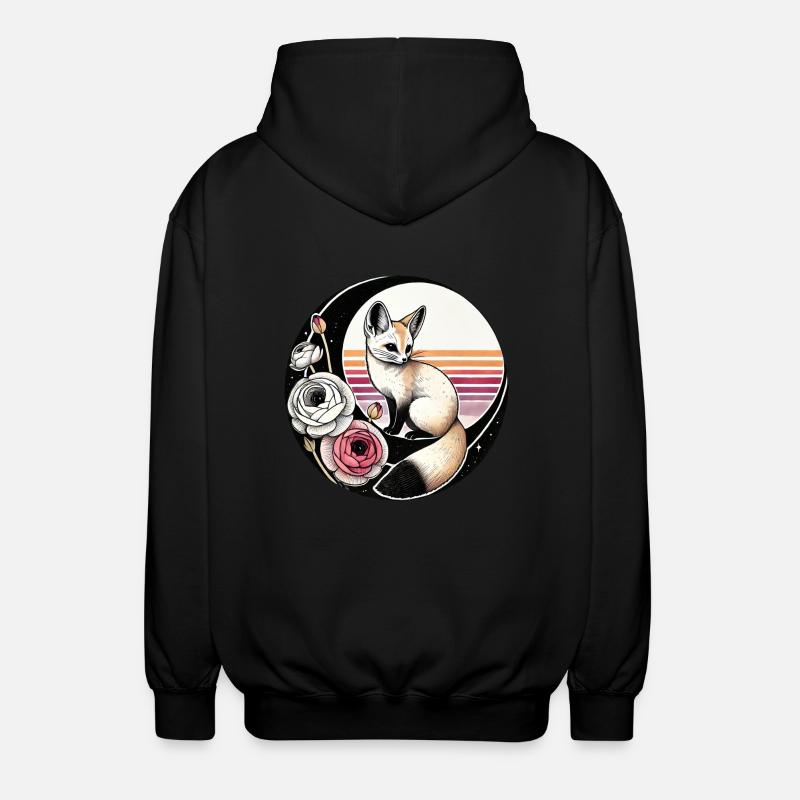Fennec Fox - Unisex Hooded Jacket - black