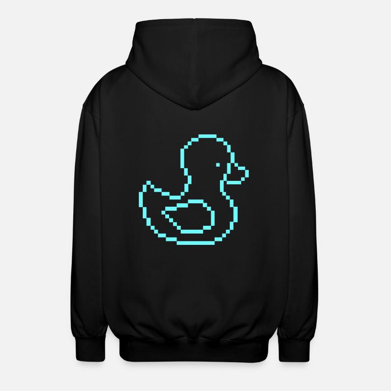 pixel ente 1 - Unisex Kapuzenjacke - Schwarz