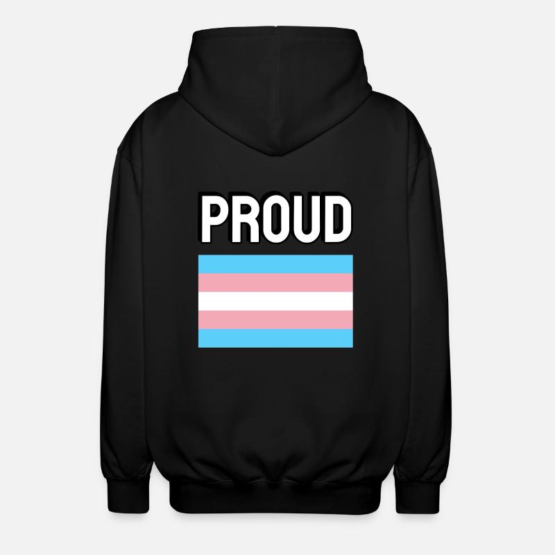Trans Pride Transpride Flagge Stolz - Unisex Kapuzenjacke - Schwarz
