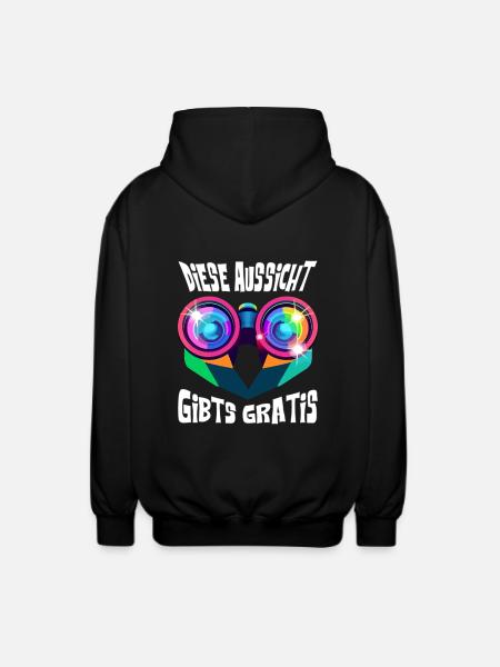 This view is free ! - Unisex Hooded Jacket - black