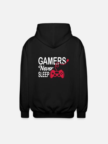 Gamers Never Sleep - Unisex Kapuzenjacke - Schwarz