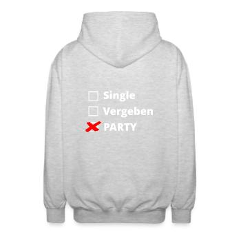 Party - Unisex Kapuzenjacke - Hellgrau meliert - Hinten - AI Model Male 185 light (185cm)