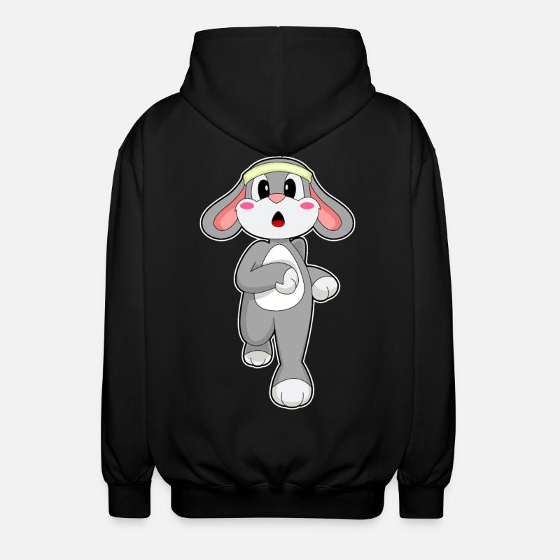 Lapin, Jogger, Jogging, Sport - Veste à capuche unisexe - noir