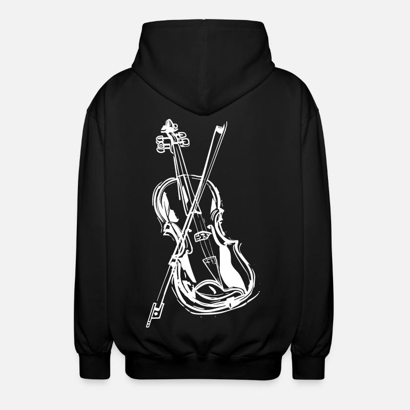 Dessin de violon - Veste à capuche unisexe - noir