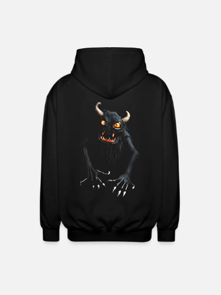Monster Demon Halloween Varelse Läskig kostym - Luvjacka unisex - svart