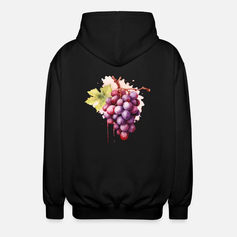 Weintrauben - Unisex Kapuzenjacke - Schwarz