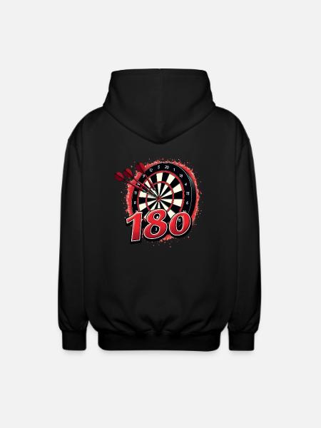 Dart Dartpfeil Darts 180 Dartboard Triple - Unisex Hooded Jacket - black