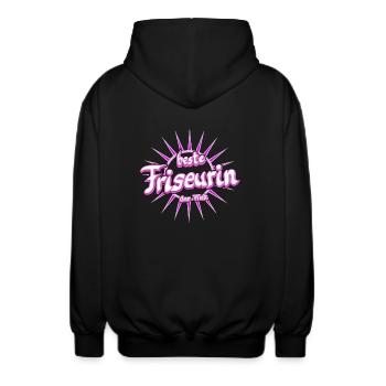 Friseurin - Unisex Kapuzenjacke - Schwarz - Hinten - AI Model Male 185 light (185cm)