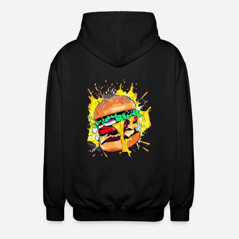 Extra Käse Burger Cheeseburge - Unisex Kapuzenjacke - Schwarz