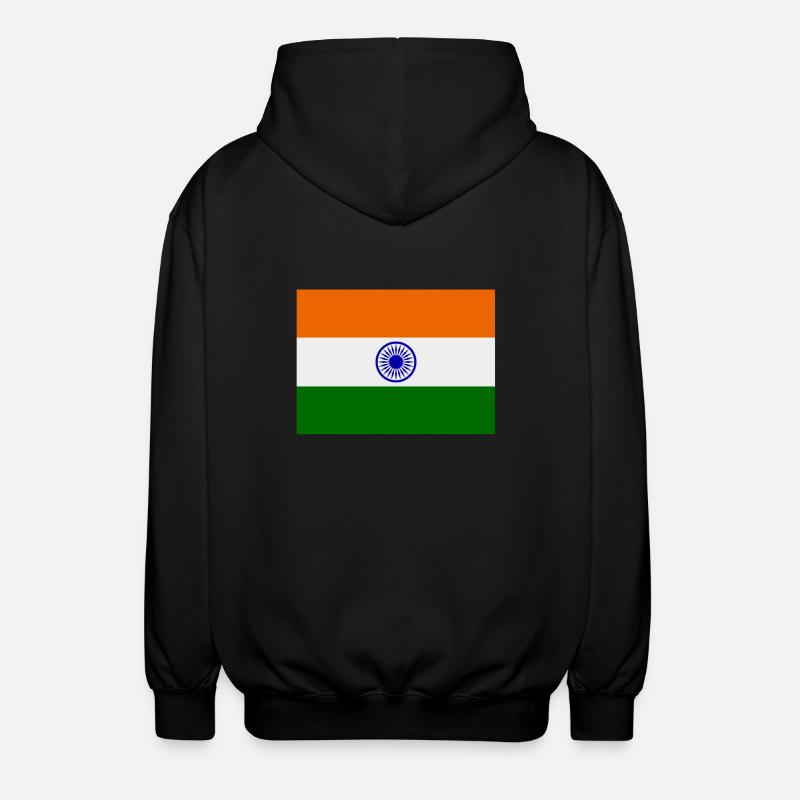 drapeau de l'inde - Veste à capuche unisexe - noir