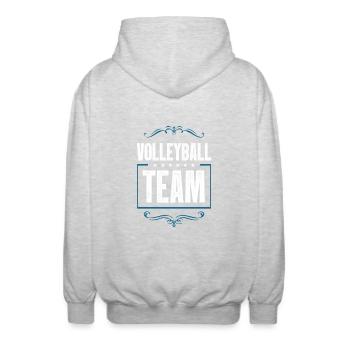 Volleyball Team - Unisex Kapuzenjacke - Hellgrau meliert - Hinten - AI Model Male 185 light (185cm)