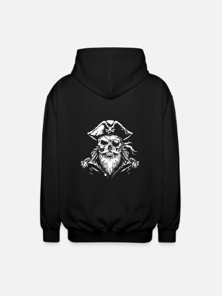 Pirate Skull - Unisex Hooded Jacket - black