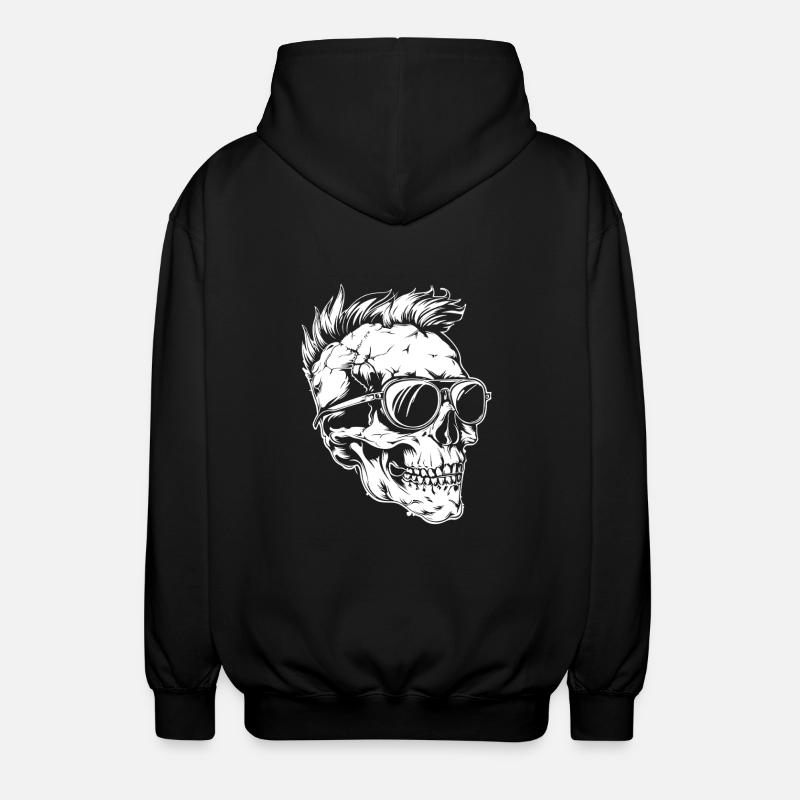 Punk Skull - Unisex Hooded Jacket - black