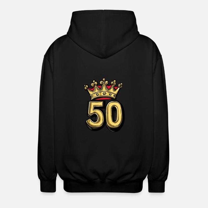 50 Zahl Krone - Unisex Kapuzenjacke - Schwarz