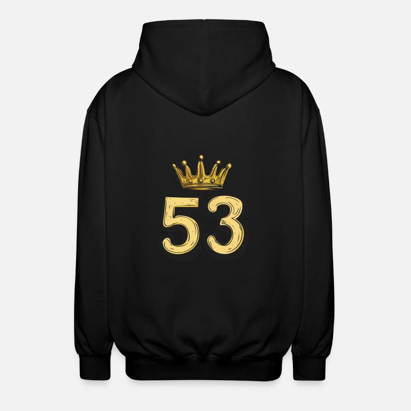 53 Number Crown - Unisex Hooded Jacket - black