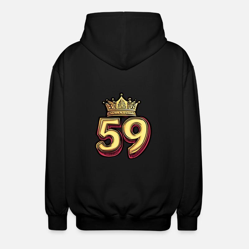 59 Zahl Krone - Unisex Kapuzenjacke - Schwarz