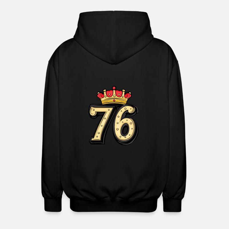 76 Number Krone - Unisex Hooded Jacket - black