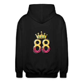 Couronne à 88 chiffres - Veste à capuche unisexe - noir - Dos - AI Model Male 185 light (185cm)