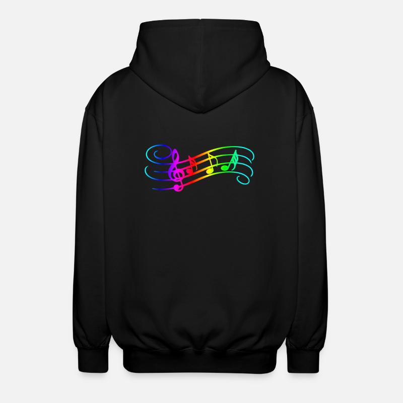 Music Notes - Unisex Hooded Jacket - black