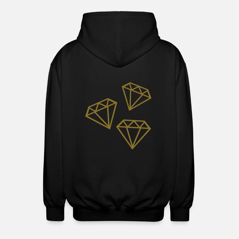 Diamanten - Unisex Kapuzenjacke - Schwarz