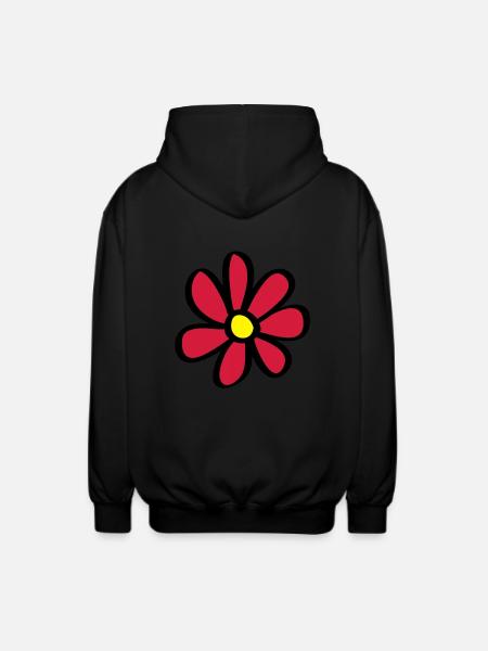 Blume - Unisex Kapuzenjacke - Schwarz