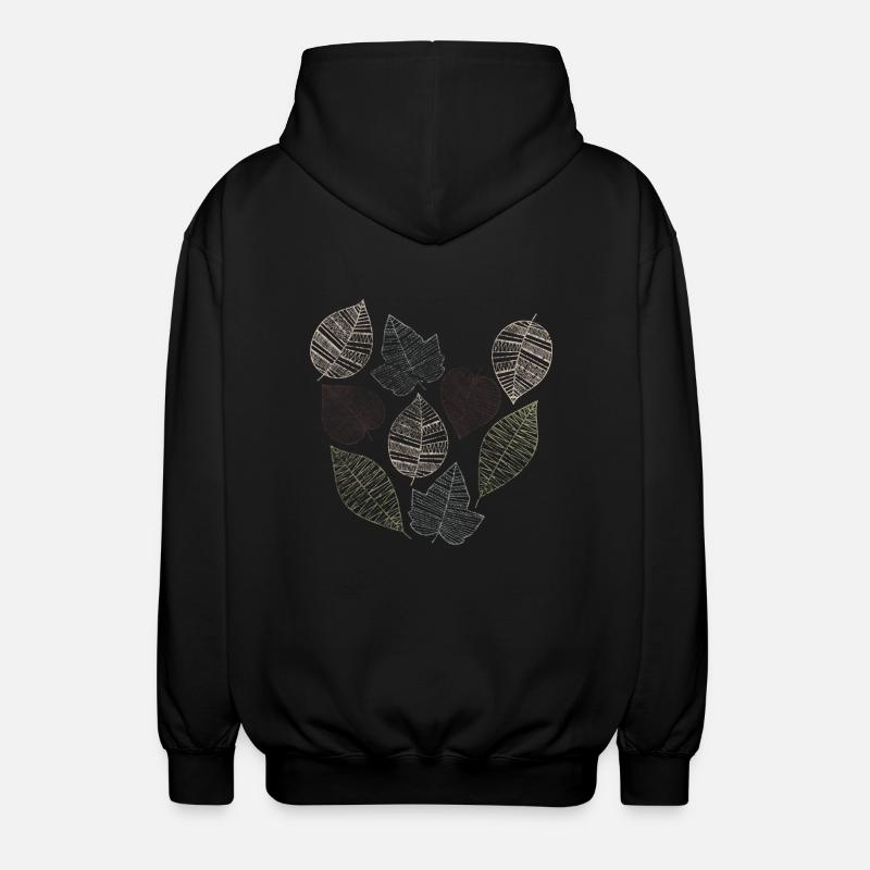 blätter - Unisex Kapuzenjacke - Schwarz