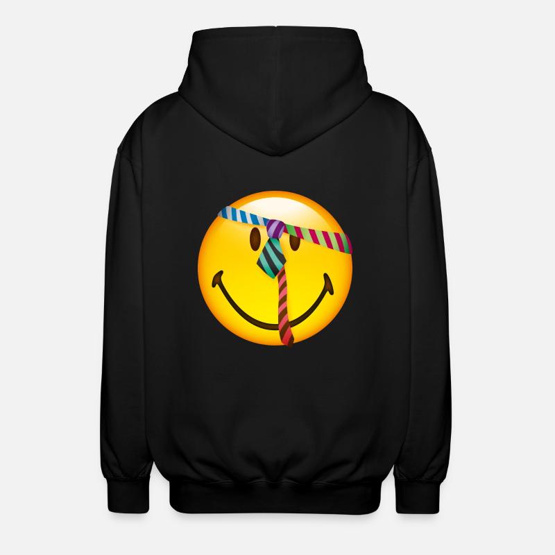 Smiley Tie - Unisex hættejakke. - sort