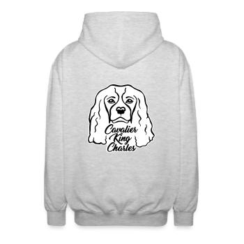 Cavalier King Charles - Unisex Kapuzenjacke - Hellgrau meliert - Hinten - AI Model Male 185 light (185cm)