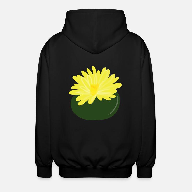 Lithops flower1 - Unisex Hooded Jacket - black