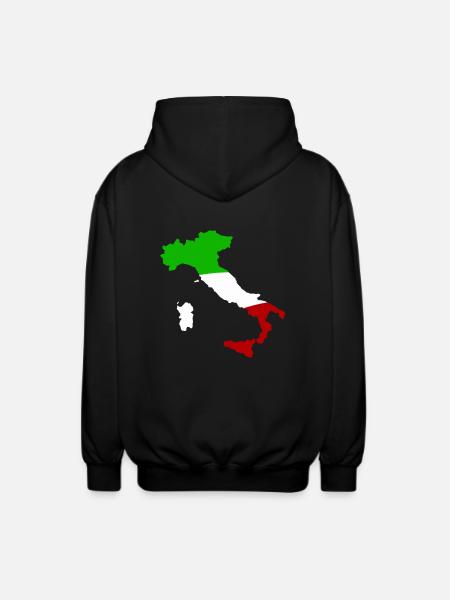 Italy Country - Unisex Hooded Jacket - black