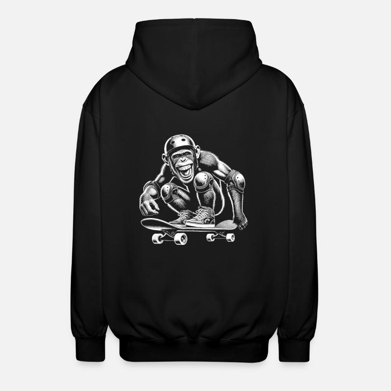 Skateboard - Unisex Hooded Jacket - black