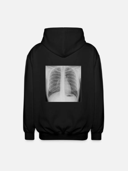 Lunge - Nichtraucher - Unisex Kapuzenjacke - Schwarz