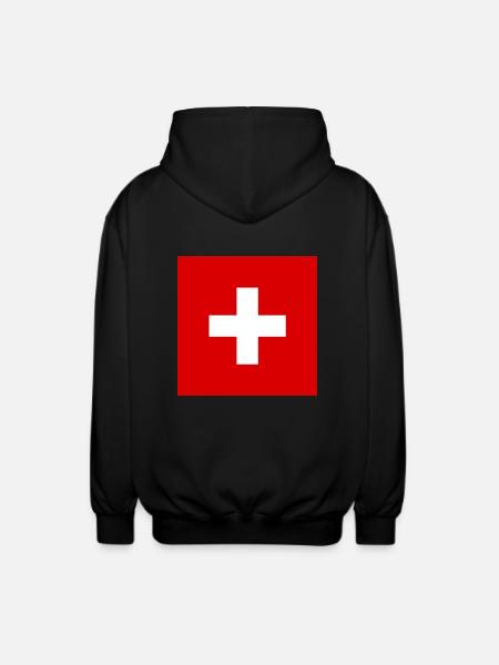 Schweiz Flag - Swiss Pride Gave - Unisex hættejakke. - sort