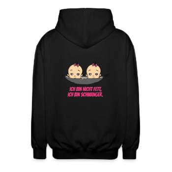 Ich Bin Nicht Fett Schwangerschaft Baby - Unisex Kapuzenjacke - Schwarz - Hinten - AI Model Male 185 light (185cm)