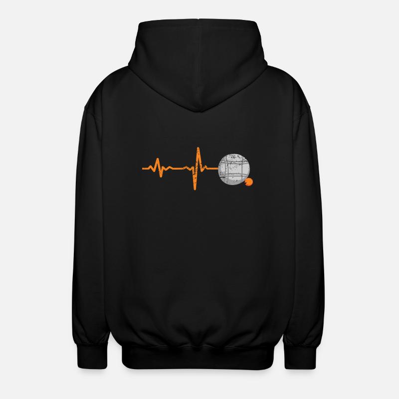 Cadeau Heartbeat Boule pétanque - Veste à capuche unisexe - noir