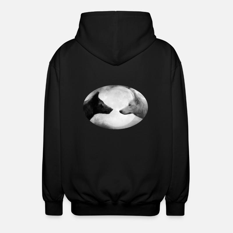 Wolf - Unisex Kapuzenjacke - Schwarz