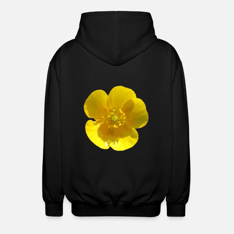 Fleur, Jaune, Fleur Jaune - Veste à capuche unisexe - noir