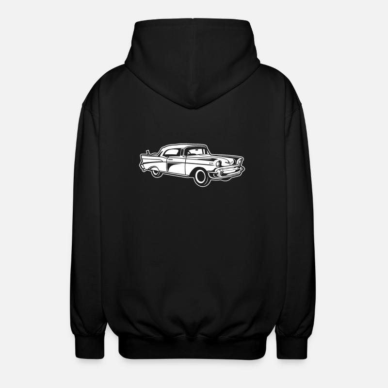 Chevy Bel Air / Oldtimer 01_white - Unisex Hooded Jacket - black