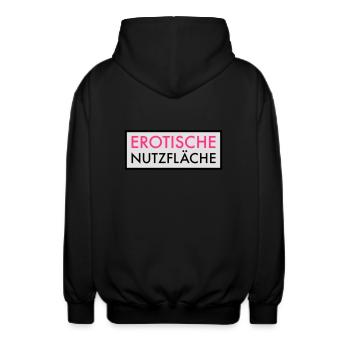 Erotische Nutzfläche | Erotik | Sex | Pärchen Frau - Unisex Kapuzenjacke - Schwarz - Hinten - AI Model Male 185 light (185cm)