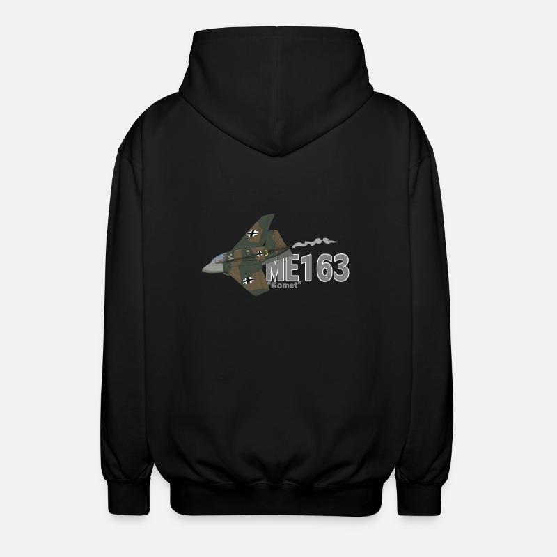 Me 163 Komet (écriture) - Veste à capuche unisexe - noir