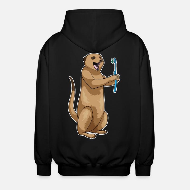 Meerkat Dentist Toothbrush - Unisex Hooded Jacket - black