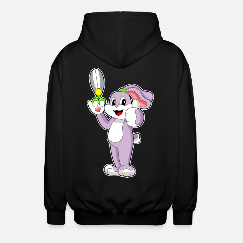Ciseaux de coiffeur lapin - Veste à capuche unisexe - noir