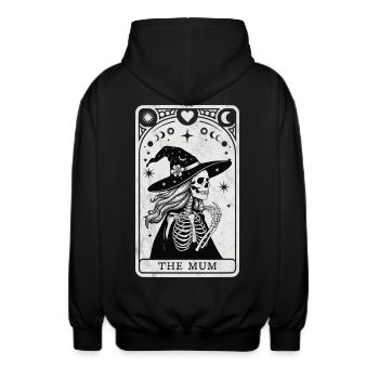 Tarot Mum - Unisex Hooded Jacket - black - Back - AI Model Male 185 light (185cm)