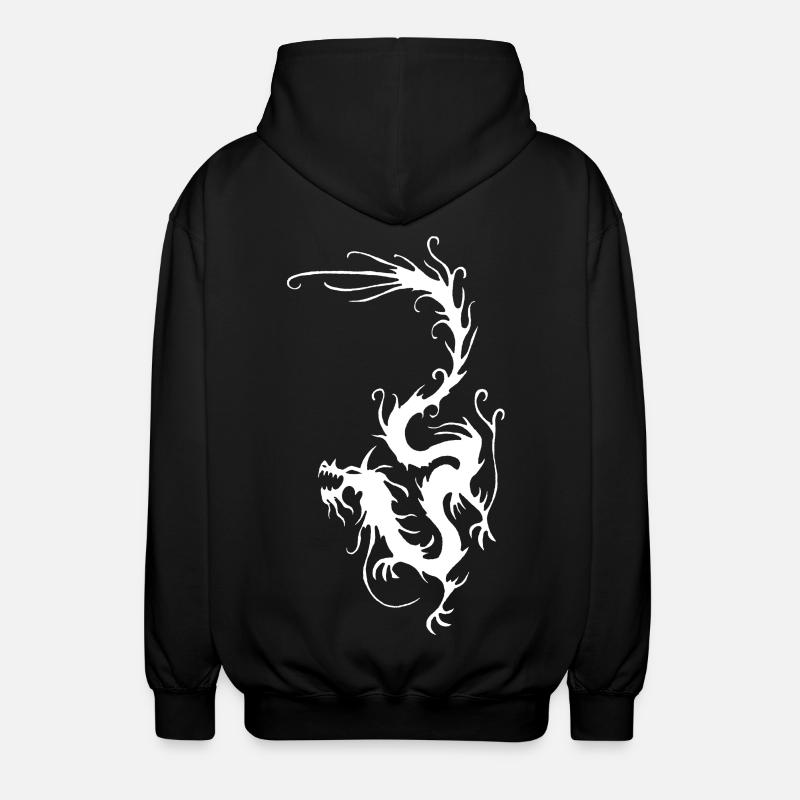 Weißer Rauch Drache - Unisex Kapuzenjacke - Schwarz